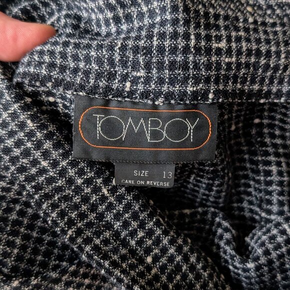 Vintage Tomboy Black and White Houndstooth Plaid Mini Skirt - Picture 5 of 8